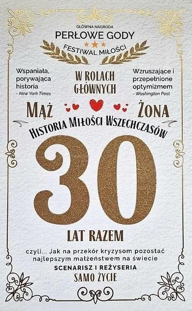 Yeku, karnet, 30 rocznica ślubu, perłowa