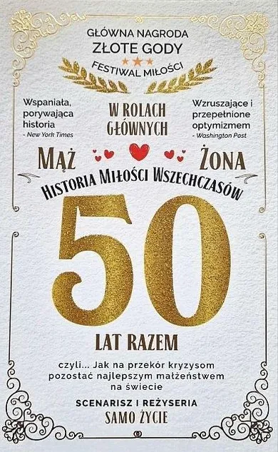 Yeku, karnet, 50 rocznica ślubu, złota