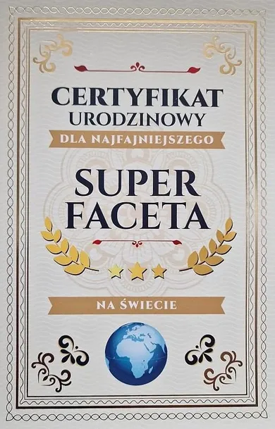 Yeku, karnet, certyfikat urodzinowy, Super Facet