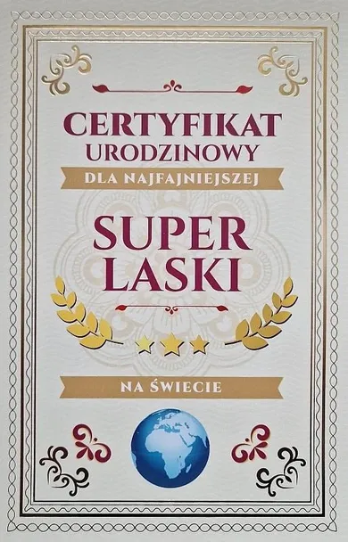 Yeku, karnet, certyfikat urodzinowy, Super Laska