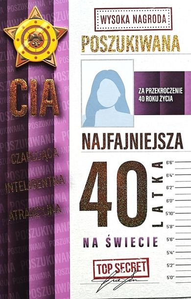 YEKU, karnet, Urodziny 40 damskie poszukiwana