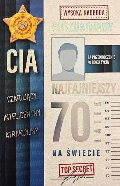 YEKU, karnet, Urodziny 70 męskie poszukiwany