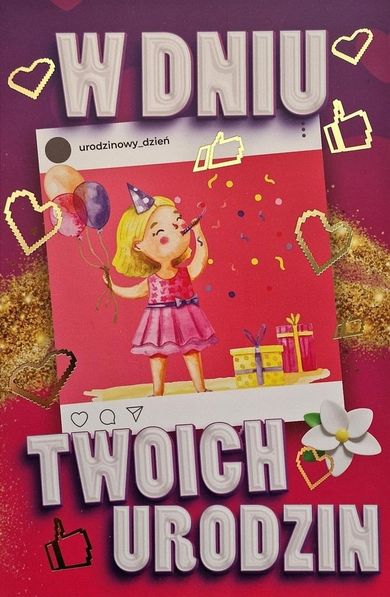 YEKU, karnet urodziny dla dziewczynki