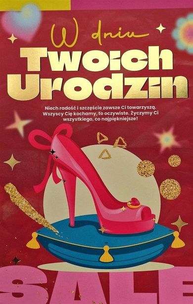 YEKU, karnet urodziny dziewczęce