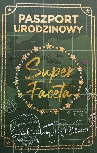 YEKU, karnet urodziny Nowy paszport, męskie