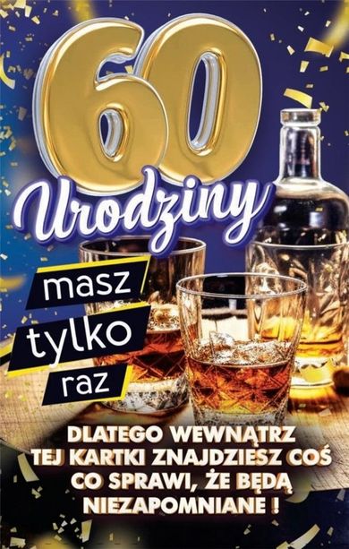 Yeku, karnet z nakładką na butelkę, 60 Urodziny