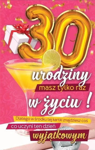 Yeku, karnet z naklejką, Urodziny, 30