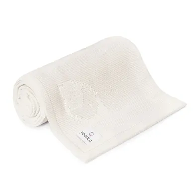 Yoonco, Ptaszki, koc bambusowy, krem, 90-90 cm