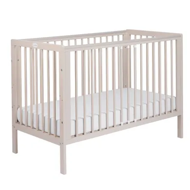 Yoonco, Timio, łóżeczko drewniane z barierką, beżowe, 120-60 cm