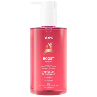 Yope, Boost My Hair, regenerujący szampon do wrażliwej skóry głowy, 300 ml