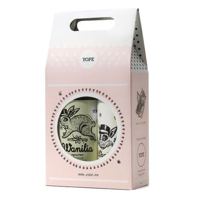 Yope, mydło w płynie, wanilia i cynamon, 500 ml + balsam do ciała i rąk, wanilia i cynamon, 300 ml, zestaw