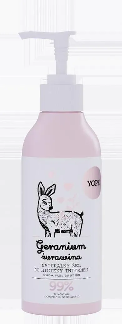 Yope, naturalny żel do higieny intymnej, geranium i żurawina, 300 ml