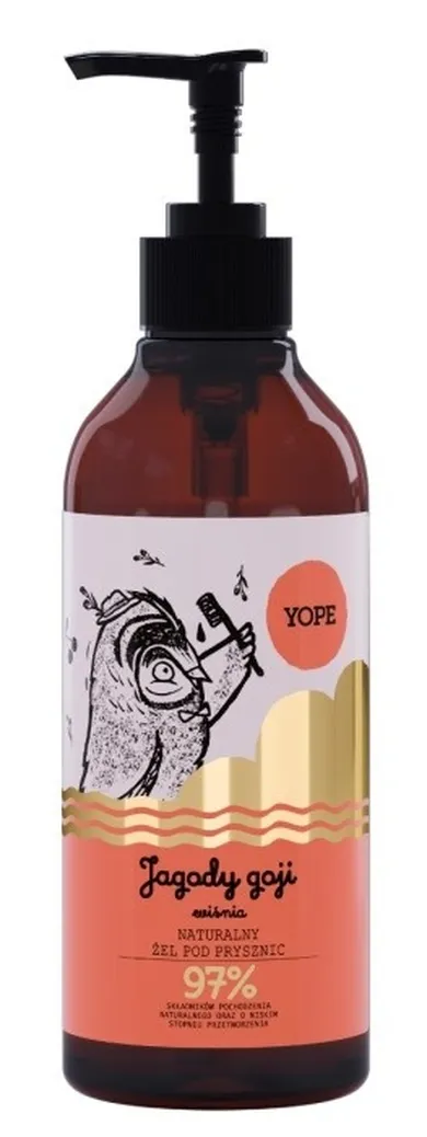 Yope, żel pod prysznic, jagody goji i wiśnia, 400 ml