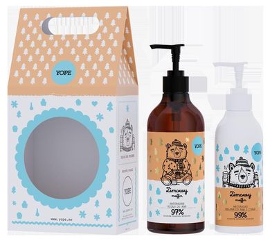 Yope, zestaw prezentowy, zimowy muffin, mydło do rąk, 500 ml + balsam do ciała, 300 ml