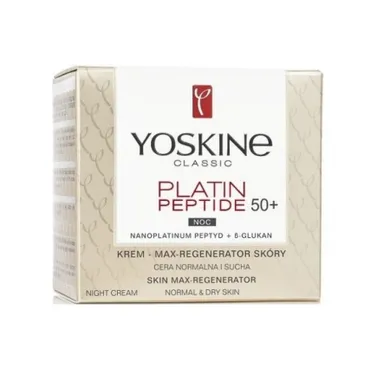 Yoskine, Classic Platin Peptide, Max-Regenerator Skóry, 50+, krem do cery normalnej i suchej na noc, 50 ml