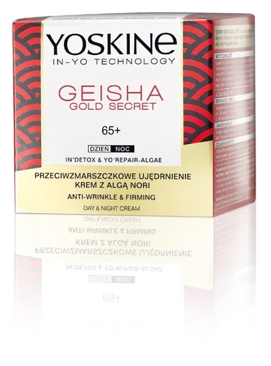 Yoskine, Geisha Gold Secret, 65+ krem przeciwzmarszczkowe ujędrnienie na dzień i noc, 50 ml