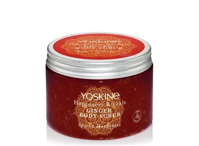 Yoskine, Happiness Rituals, cukrowy peeling do ciała, ginger, 300 g