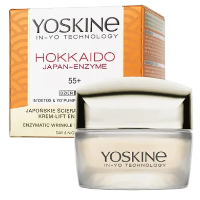 Yoskine, hokkaido japan-enzyme 55+, krem przeciwzmarszczkowy z peptydami i enzymami dyni, 50 ml