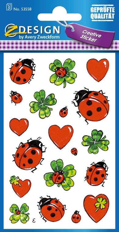 Z-Design, naklejki, czterolistna koniczyna, biedronka