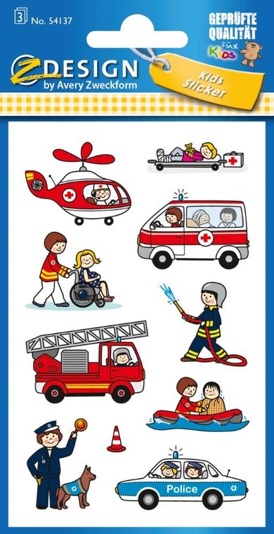 Z-Design, naklejki papierowe, strażak, policjant