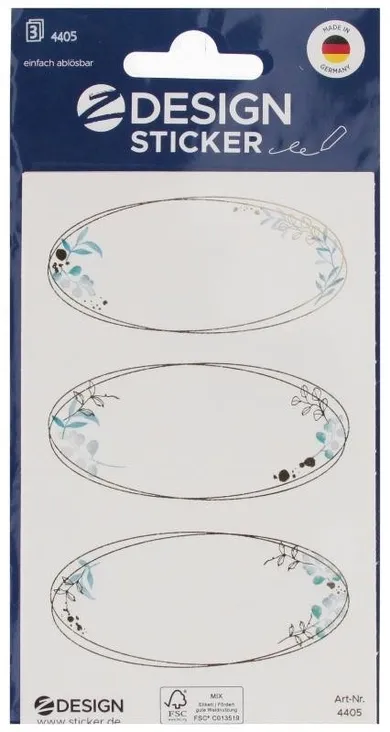 Z-Design, naklejki, ramka owal, kwiatowa