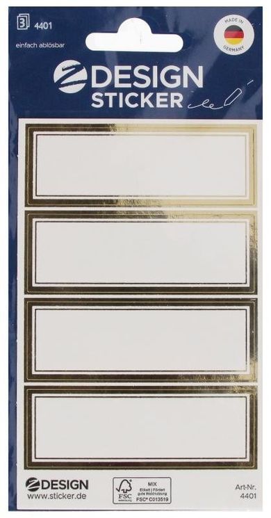 Z-Design, naklejki, ramka prostokąt, złota