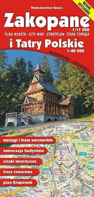 Zakopane i Tatry Polskie. Mapa