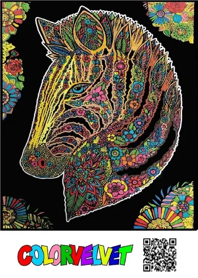 Zebra. Kolorowanka welwetowa, 47-35 cm