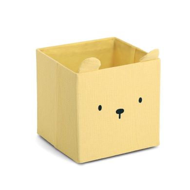 Zeller, Cozy Kids, pojemnik na zabawki z uszkami, muślinowy, żółty, 28-28-28 cm
