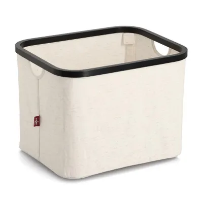 Zeller, organizer tekstylny kremowy, bambus, 40-33-30 cm