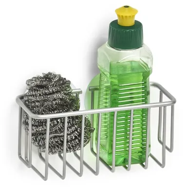 Zeller, półka kuchenna na akcesoria do zmywania, z przyssawkami, metalowa