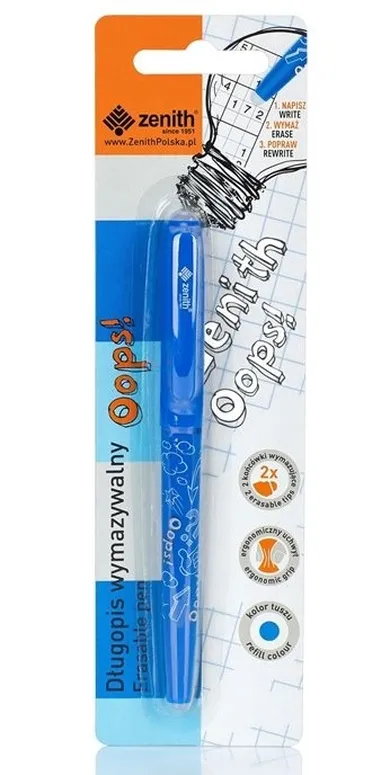 Zenith Opss, długopis wymazywalny, niebieski