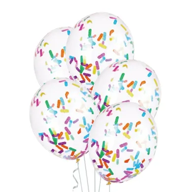 Zestaw balonów z konfetti, kolorowy, 5 szt.