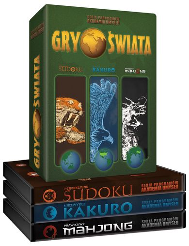 Zestaw Gier Logicznych, Gry Świata - trójpak (Sudoku, Kakuro, Mahjong)