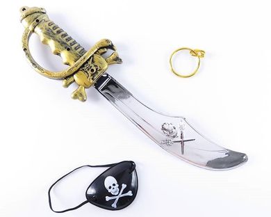Zestaw pirata, szabla, opaska na oko