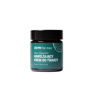 Zew For Men, Multi-zadaniowy nawilżający krem do twarzy z czarną hubą, 30 ml