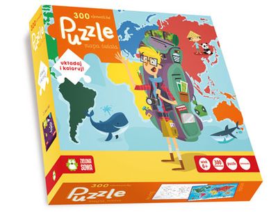 Zielona Sowa, Mapa świata, puzzle, 300 elementów