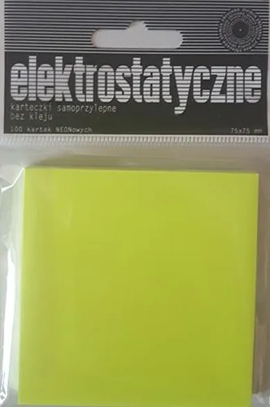 Ziemia Obiecana, karteczki elektrostatyczne, żółte, 75-75 mm, 100 kartek