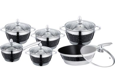 Zilner, garnki, Elegance black, 12 elementów