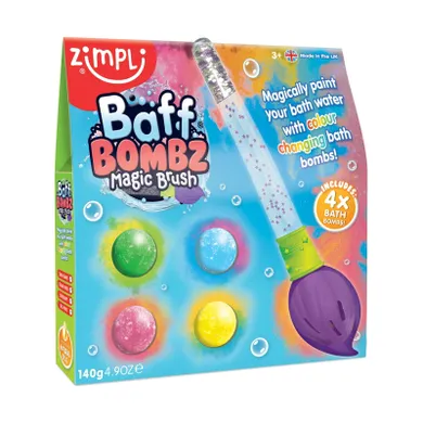Zimpli Kids, Baff Bomb Magic Brush, kule do kąpieli z pędzlem, 4 szt.
