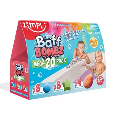 Zimpli Kids, Baff Bombz, musujące bomby do kąpieli zmieniające kolor wody, 20 szt.
