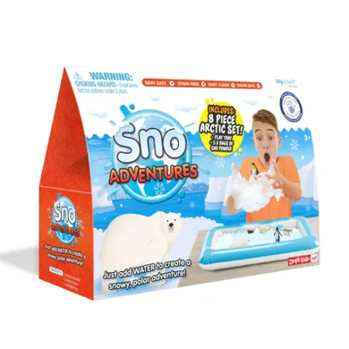 Zimpli Kids, Sno World Arctic Adventure, zestaw do tworzenia śniegu z figurkami i tacą, 3+