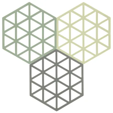 Zone Denmark, Triangles, podkładki pod naczynia, rosemaru/matcha/olive taupe, 3 szt.