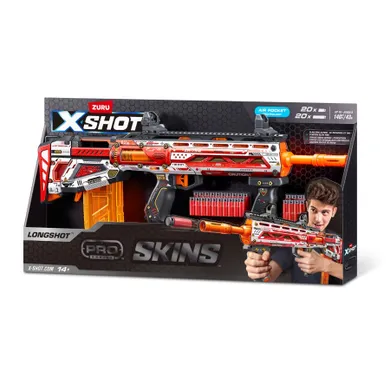 Zuru, X-Shot, Skins Pro Series, Longshot Blaster, wyrzutnia, 40 strzałek