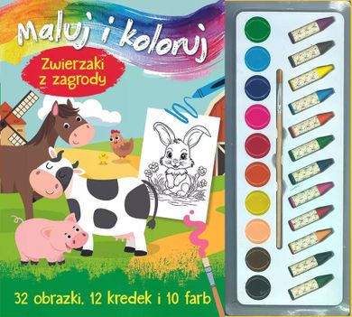 Zwierzaki z zagrody. Maluj i koloruj