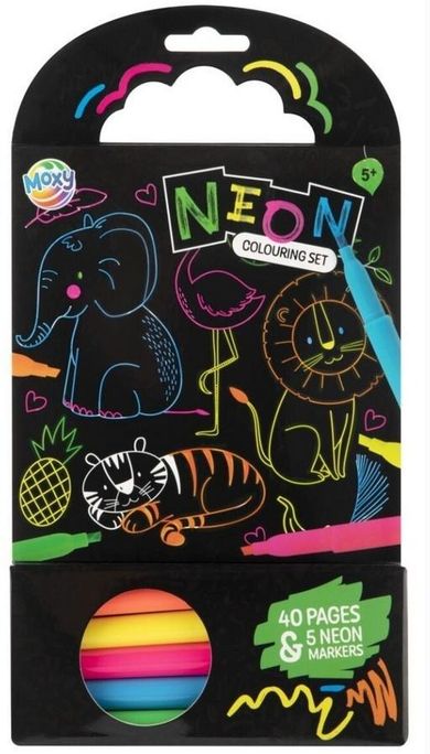 Zwierzęta. Książka do kolorowania +5 neon markerów