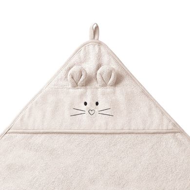 BabyOno, okrycie kąpielowe bambusowe z kapturkiem, jasny beż, 100-100 cm