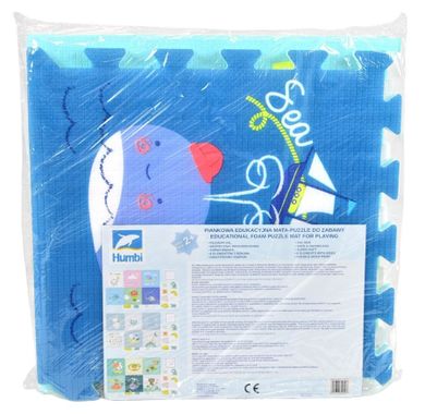 Humbi, puzzle piankowe, mata piankowa edukacyjna, dwustronna, gruba, 6 szt. 58-58-1,5 cm