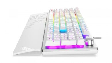 Krux, Frost RGB, klawiatura, srebrno-biała