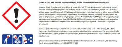 Lovela, proszek do prania ubranek niemowlęcych i dziecięcych, do bieli, 1, 625 kg